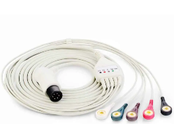 EDAN 01.57.471096-11 ECG Cable, 5-Lead Snap, Defib, AHA, 3.5m, Reusable EDANVitalSigns , EDAN 01.57.471096-11, ECG Cable, 5-Lead Snap, Defib, AHA, 3.5m, cable Reusable, Cable de ECG, Broche de 5 Derivaciones