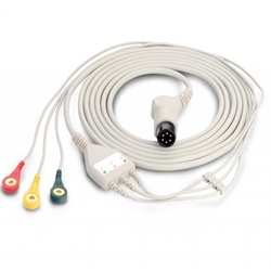 Edan Cable-3-lead ECG Integrative Cable with Leadwires, Snap (AHA)  