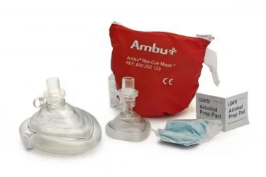 KEMP 10-523 AMBU CPR Mask Combo Adult and Child in Soft Pouch kemp, 10-523, ambu, cpr, cpr mask child, adult, cpr ambu, combo, soft, pouch, 